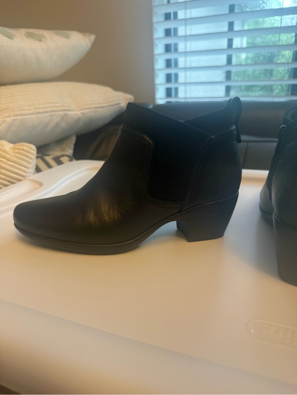 Clarks Black Leather Ankle Booties  Emily Chelsea - Picture 4 of 7